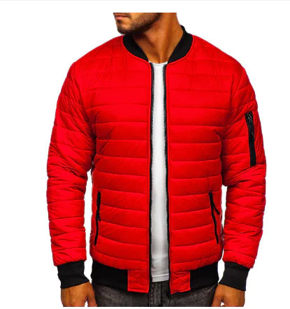 Men's Ultra Light Puffer Jacket with Stand Collar (One Piece)