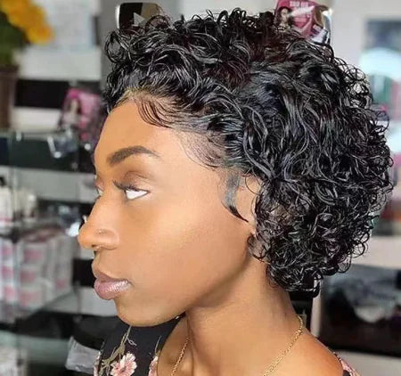 Brazilian 9A Lace Front Curly Wig for Short Hair