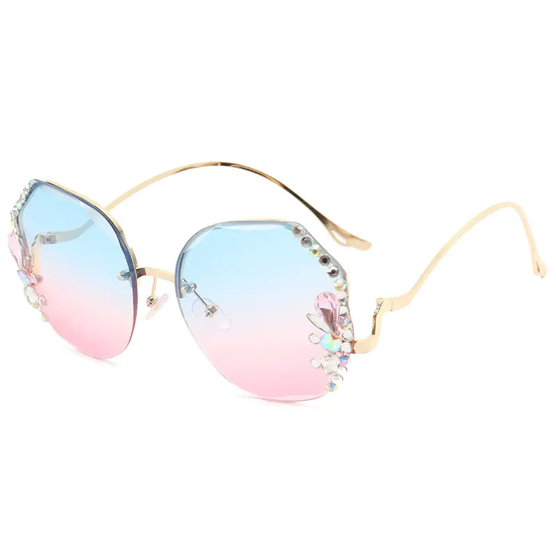 2023 Women's Rimless Diamond-Studded Sunglasses