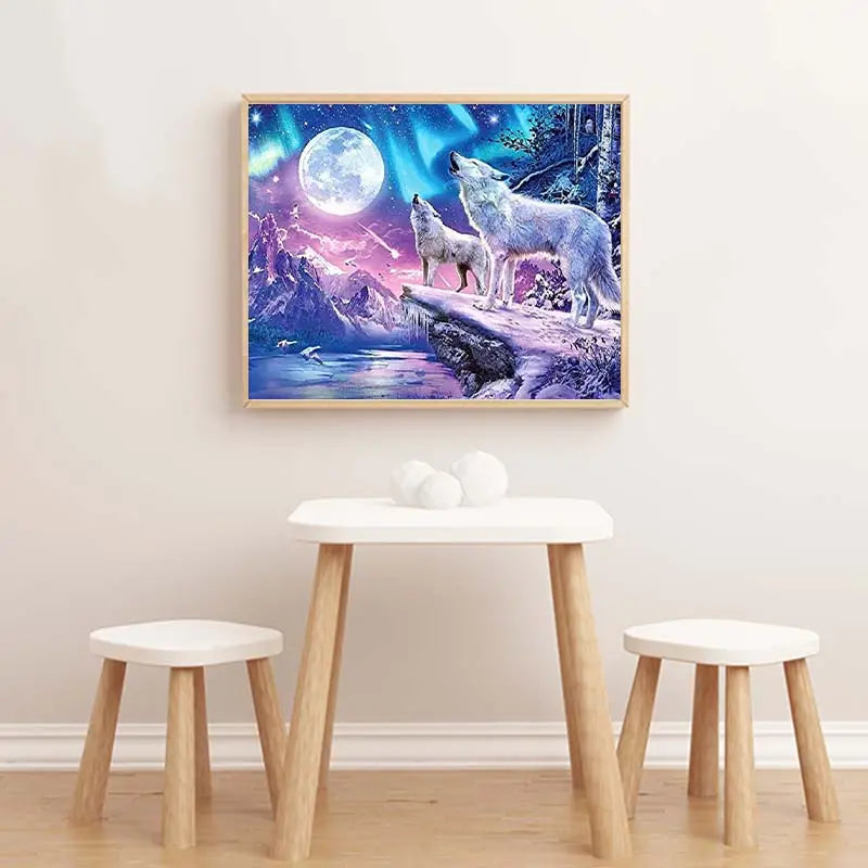 Diamond Painting Kit - Wolf Design for Adults (40x30cm)