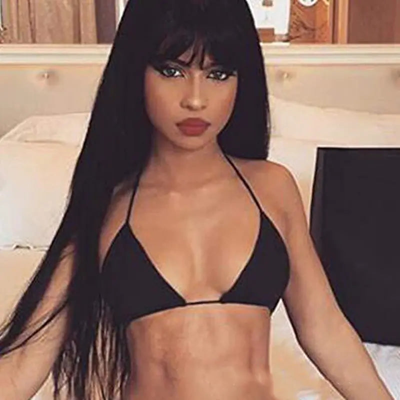 Women's Trendy Long Straight Synthetic Wig Set