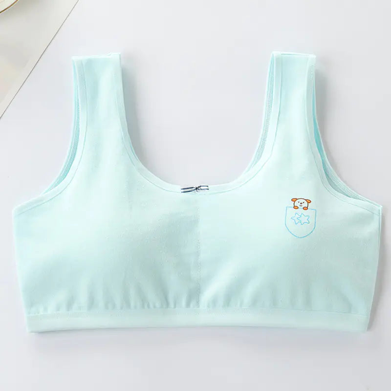 Breathable Underwire-Free Girls Tank Bra for Teens