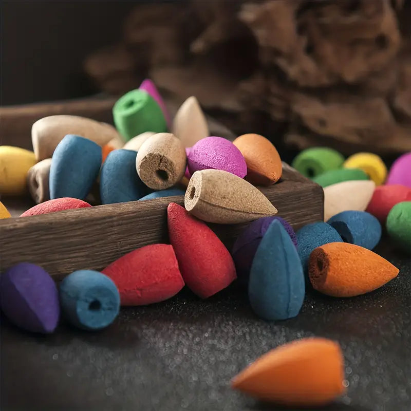 128pcs Aromatic Backflow Incense Cones for Meditation