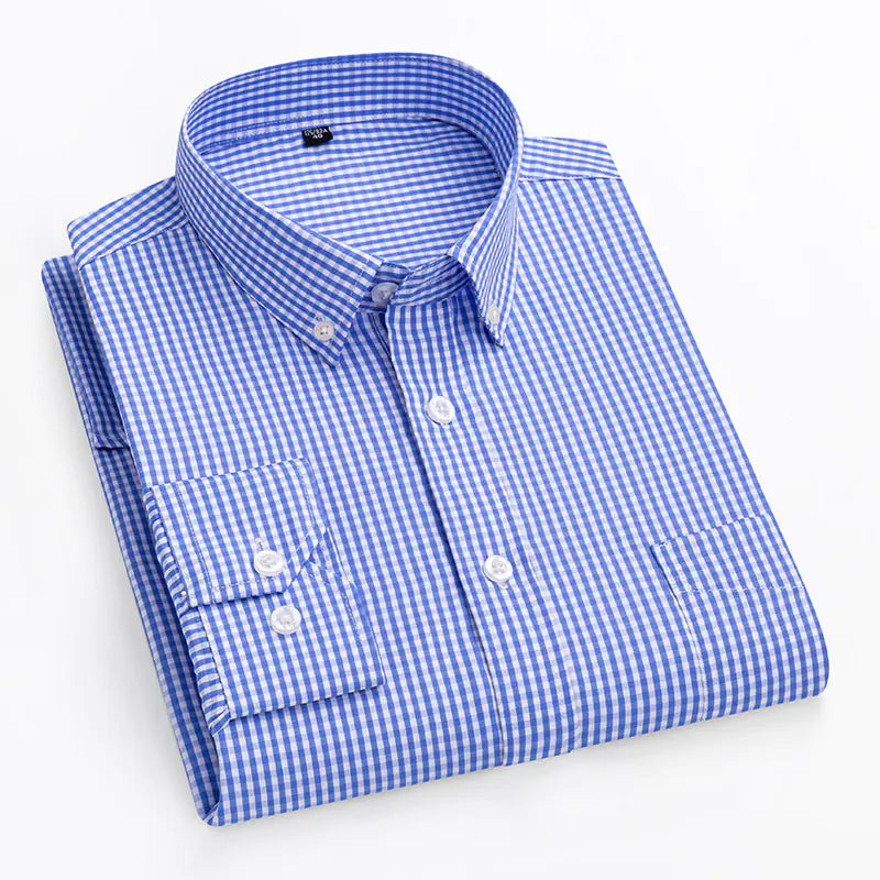 Men's Long Sleeve Dress Shirt 100% Cotton (One Piece)