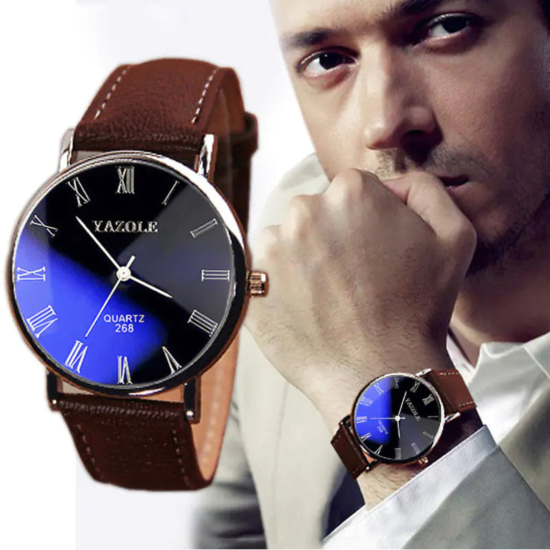 Couple's Fashion Watch with Leather Strap