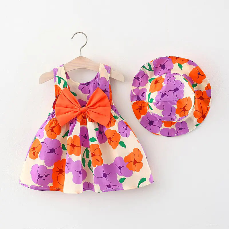 Spring Dress for Kids with Hat (One Set)