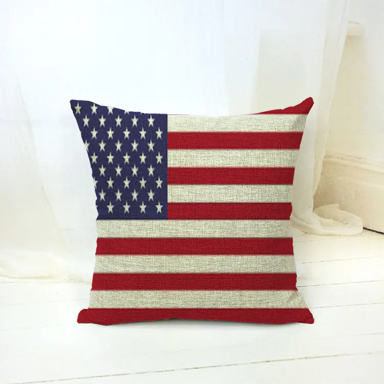 World Flag Linen Cotton Pillow for Car and Sofa Decor