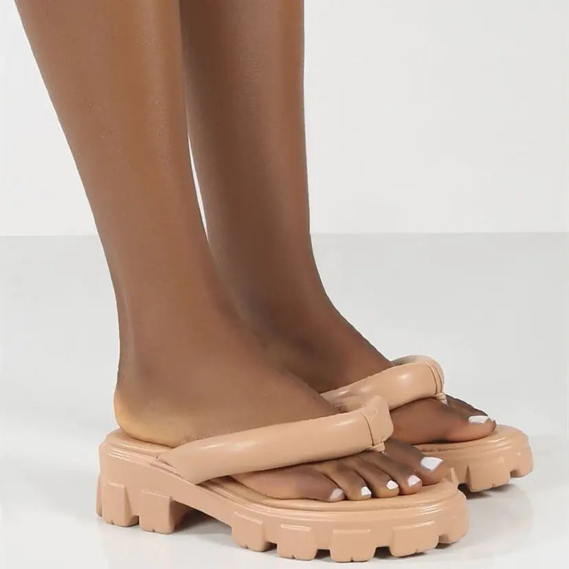 Women's Heightened Platform Roman Flip Flops
