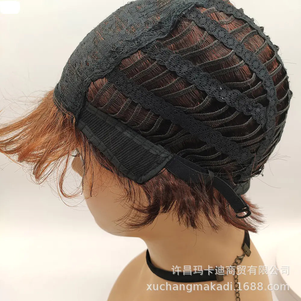 Brown Red Wavy Short Wig for Women - Stylish Look