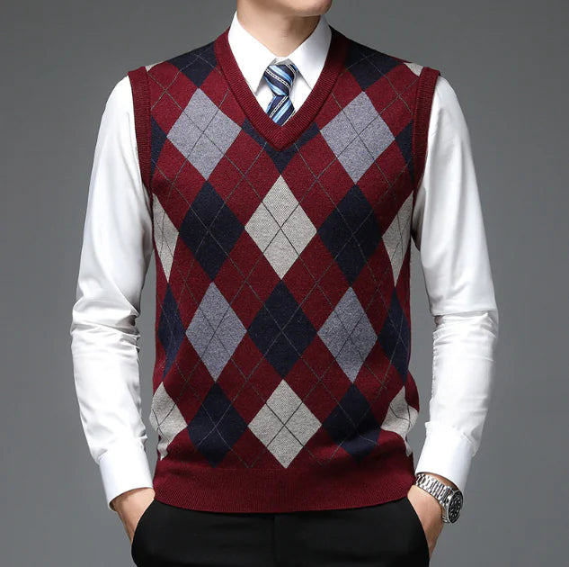 Batoci Vest for Men - Knitted Sleeveless Sweater (One)