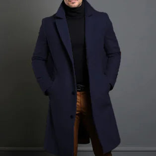 Elegant Wool Overcoat for Men (Single Piece)