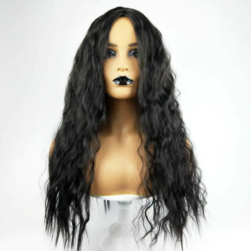 African Curly Long Hair Wig with Middle Part (Full Set)