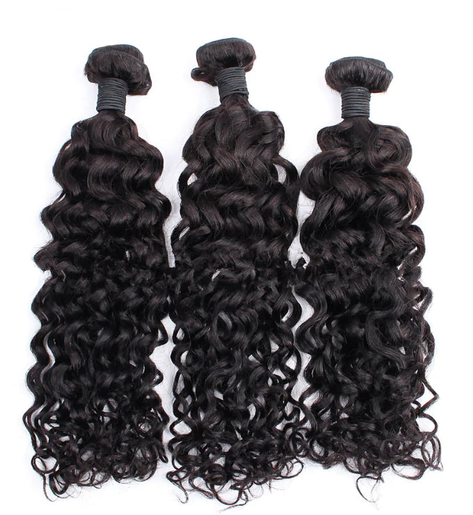 Real Hair Extension Curtain - Natural Color Spiral Curly