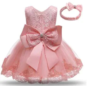 Luxurious Pink Dress for Newborn Girls (One Piece)