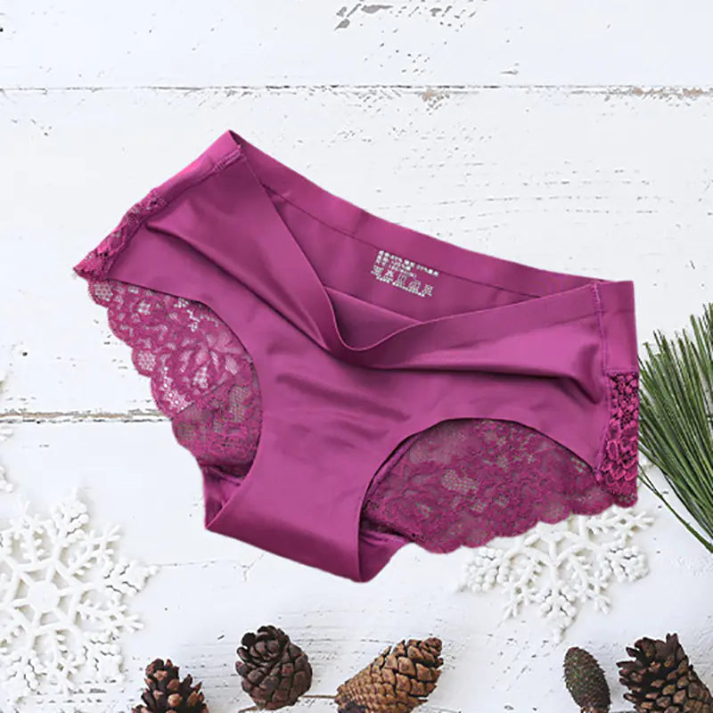 Sexy Ice Silk Women's Lace Thong Panties