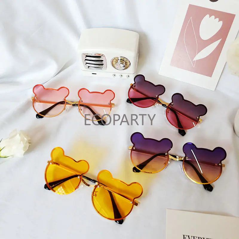 Trendy Designer Cartoon Bear Sunglasses for Kids 2023