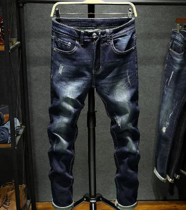 Korean Fashion Stretch Denim Boyfriend Jeans for Boys