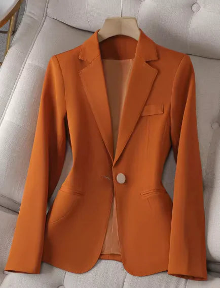 Elegant Slim One-Button Women's Tailored Blazer