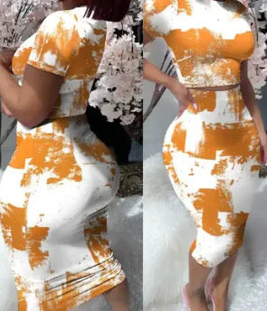 Light Pink Bodycon Two-Piece Set for Women (Single Piece)