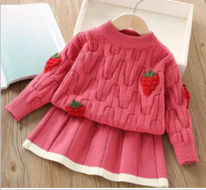 Berry Set for Girls - Stylish Knit Sweater Dress (One Set)