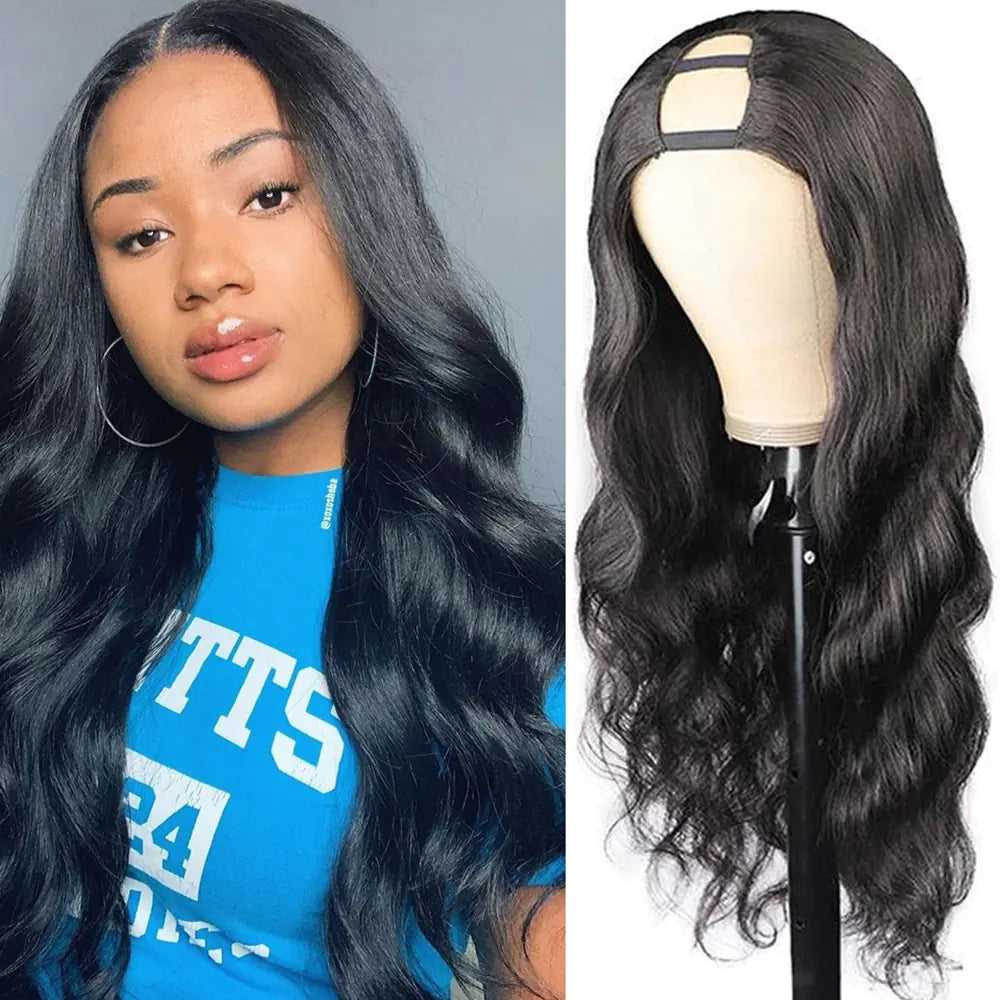 Creative Big Wave Mid-Seam Human Hair Wigs