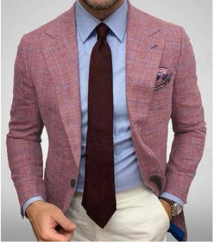 Formal Slim Fit Suit for Men - Checkered Blazer (One Piece)