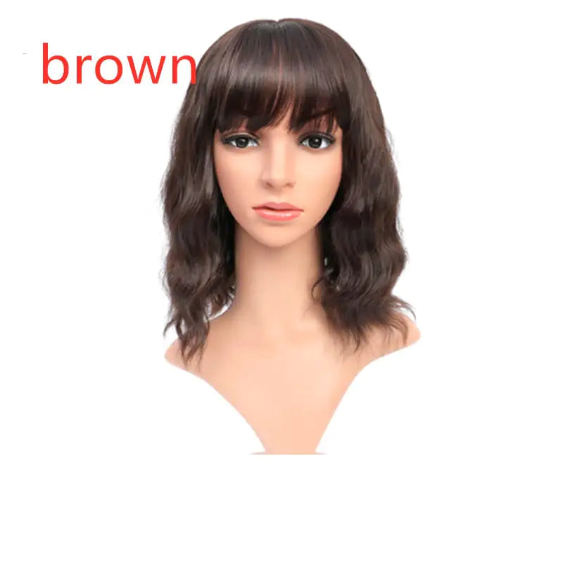 Mid-Length Curly Hair Wig Cover with Corrugated Design