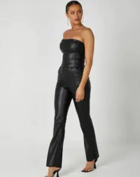 Elena Women's High-Stretch Faux Leather Pants (One Piece)