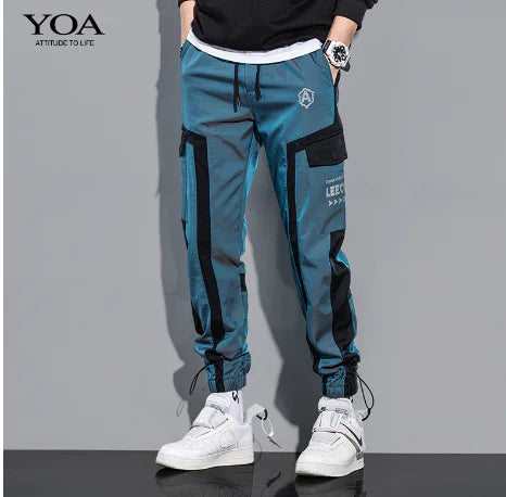 Laser Reflective Loose Cargo Pants for Men (Single Item)