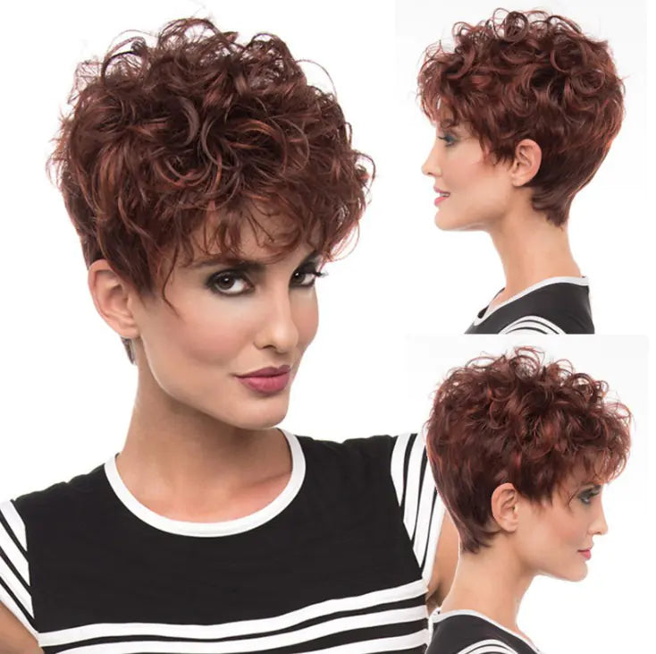 Fluffy Short Curly Hair Wig - European and American Style