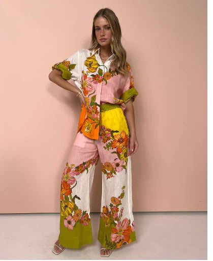 AIRLIE Leisure Set - Long Sleeve Shirt & Wide Pants (One Set)