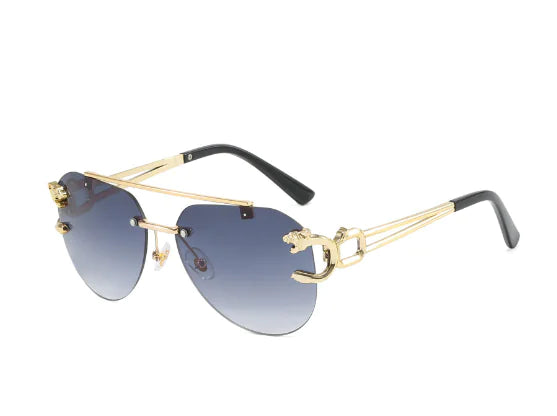 Presley Sunglasses - UV400 Unframed Leopard Design (One)
