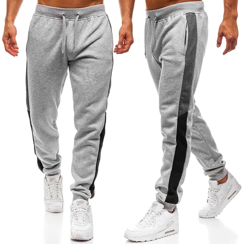Trendy Color-Block Sports Pants for Autumn and Winter