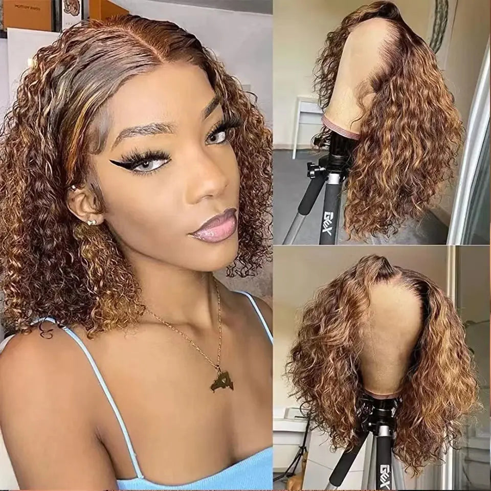 Water Wave Lace Front Wig with Gradient Color