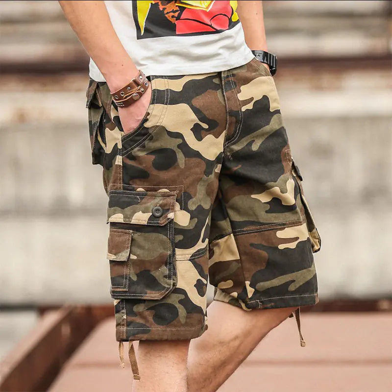 Vintage Camouflage Bermuda Shorts for Men (One Pair)