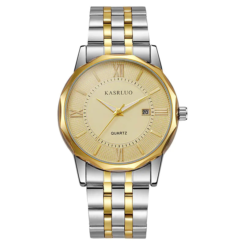 Stylish Men's Brand Watch with Calendar and Steel Band