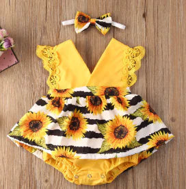 Floral Baby Set - Summer Charm and Comfort (One Piece)