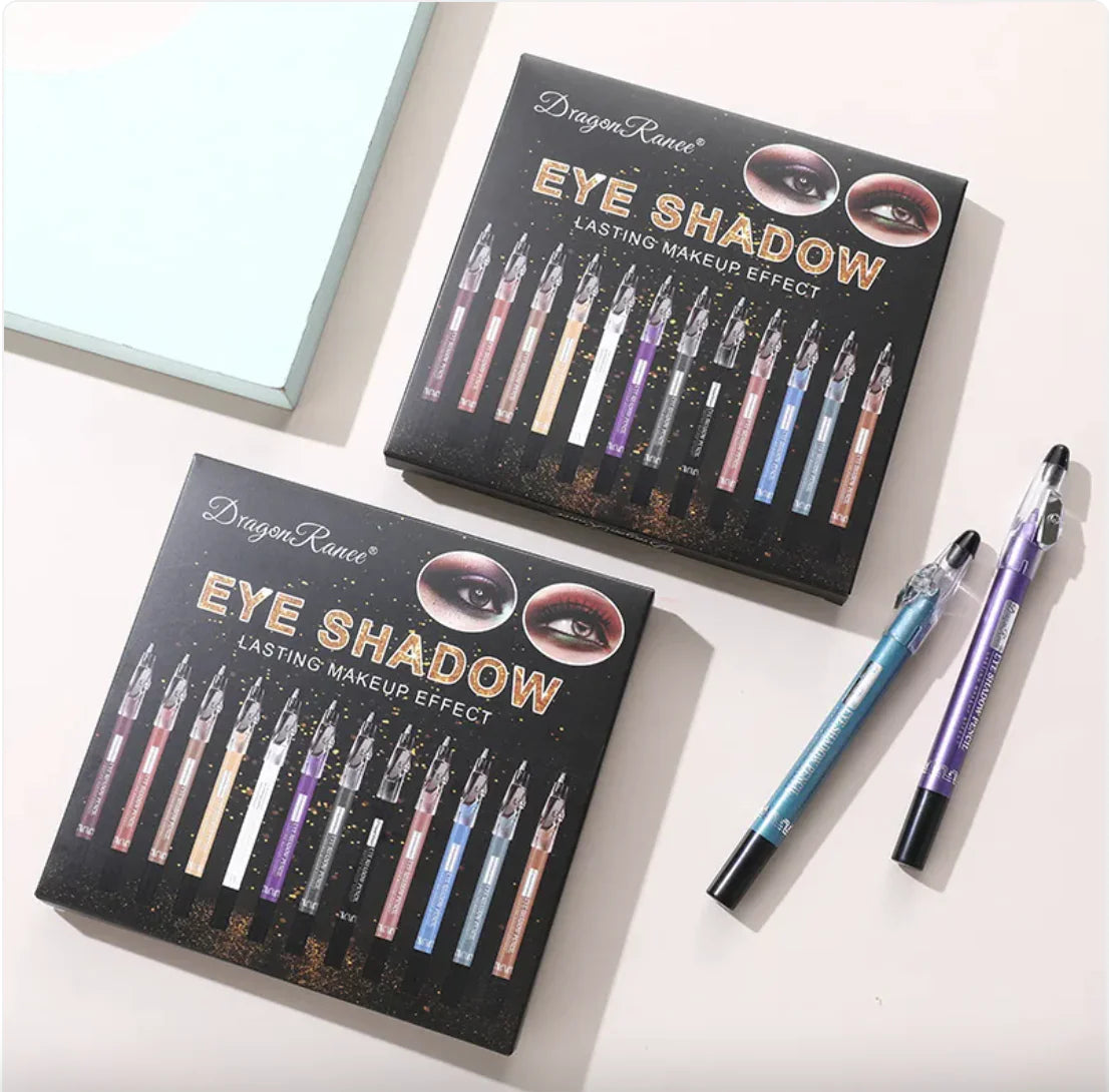 12-Color Shimmer Eyeshadow Stick Kit