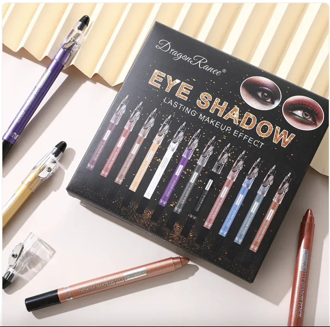 12-Color Shimmer Eyeshadow Stick Kit