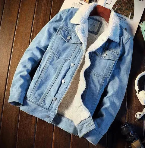 Winter Vintage Fleece Denim Jacket (One Piece)