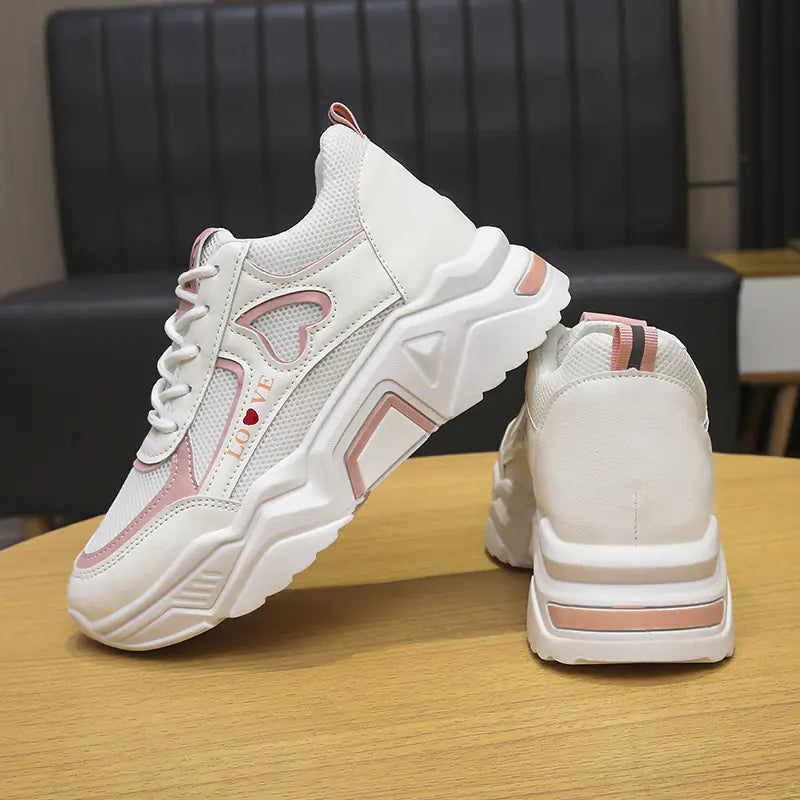 Breathable Women's Casual Sports Sneakers with Thick Sole