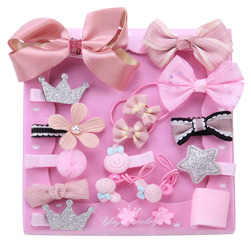 Korean Children's Hair Accessories Set - 18 Pieces