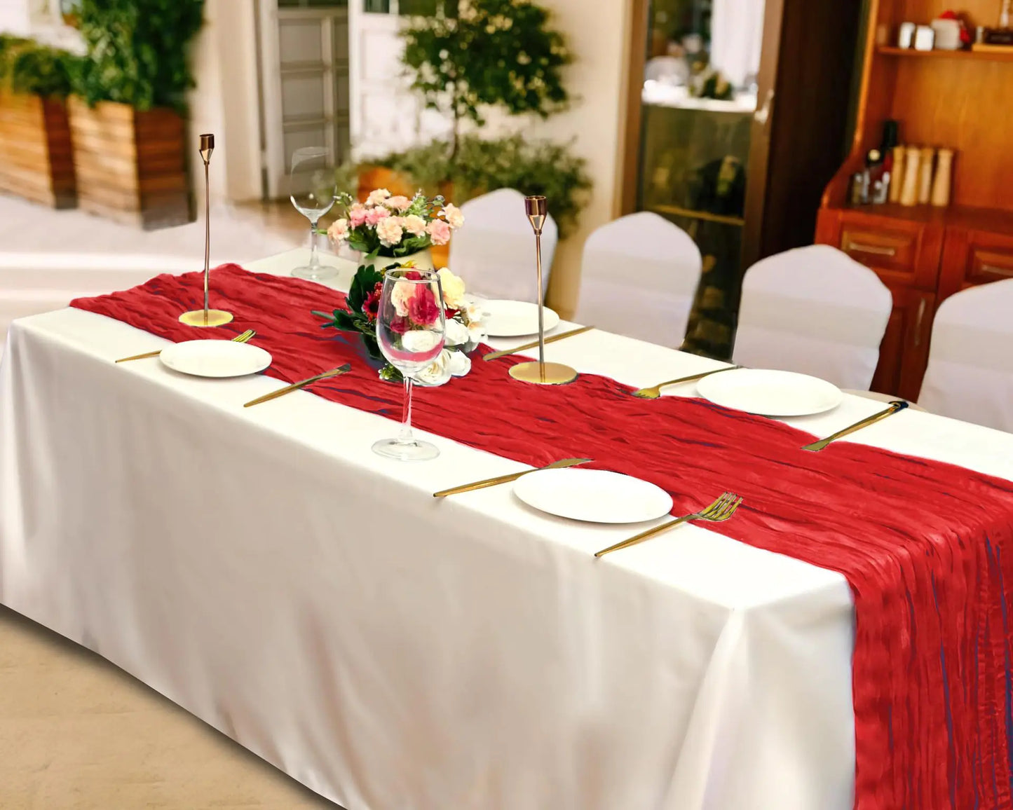 Bali Wrinkle Table Runner for Wedding Party Decor