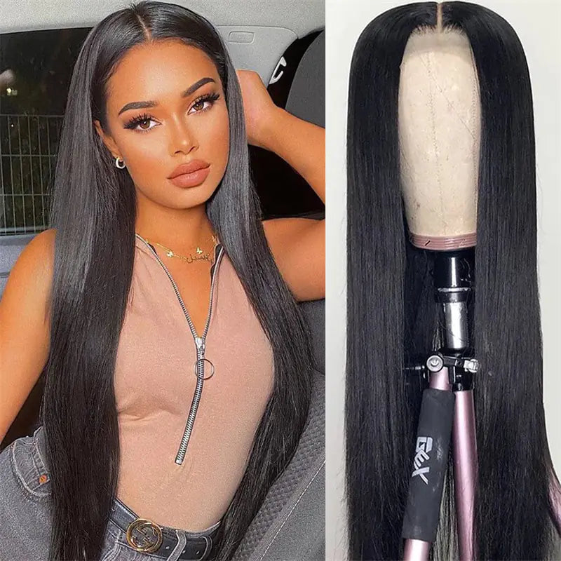 New Black Matte Long Straight Wig for Women