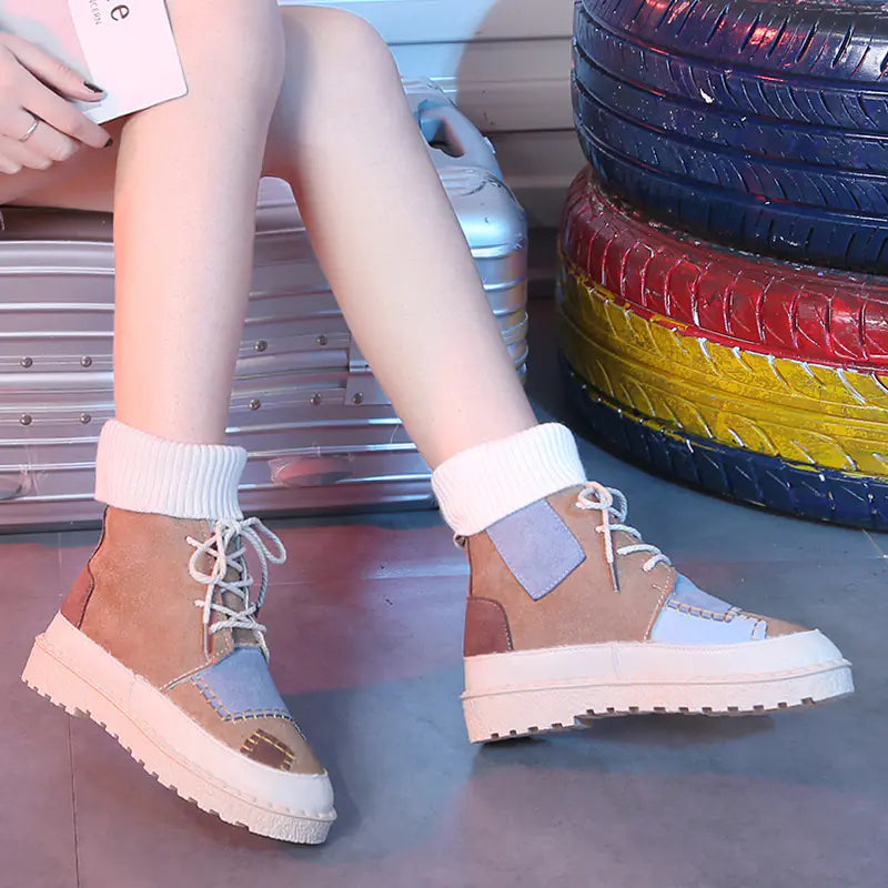 Colorful High-Top Canvas Sneakers for Women - Casual Style