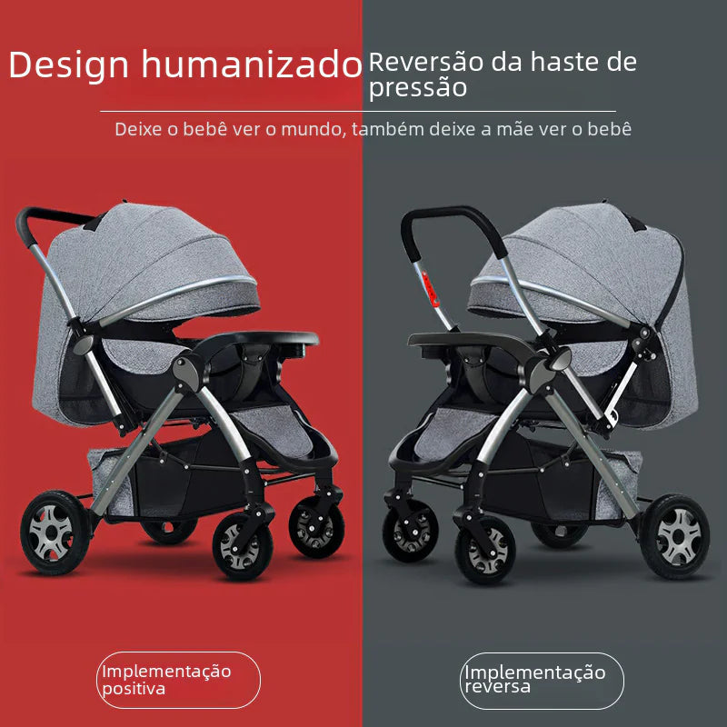 Lightweight Convertible Baby Stroller with One-Click Fold