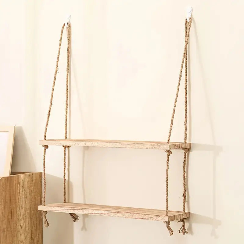 Boho Wall Hanging Shelf - Rustic Floating Shelf (1pc)