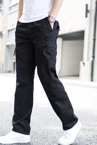 Relaxed Casual Cargo Pants with Multiple Pockets (One Piece)