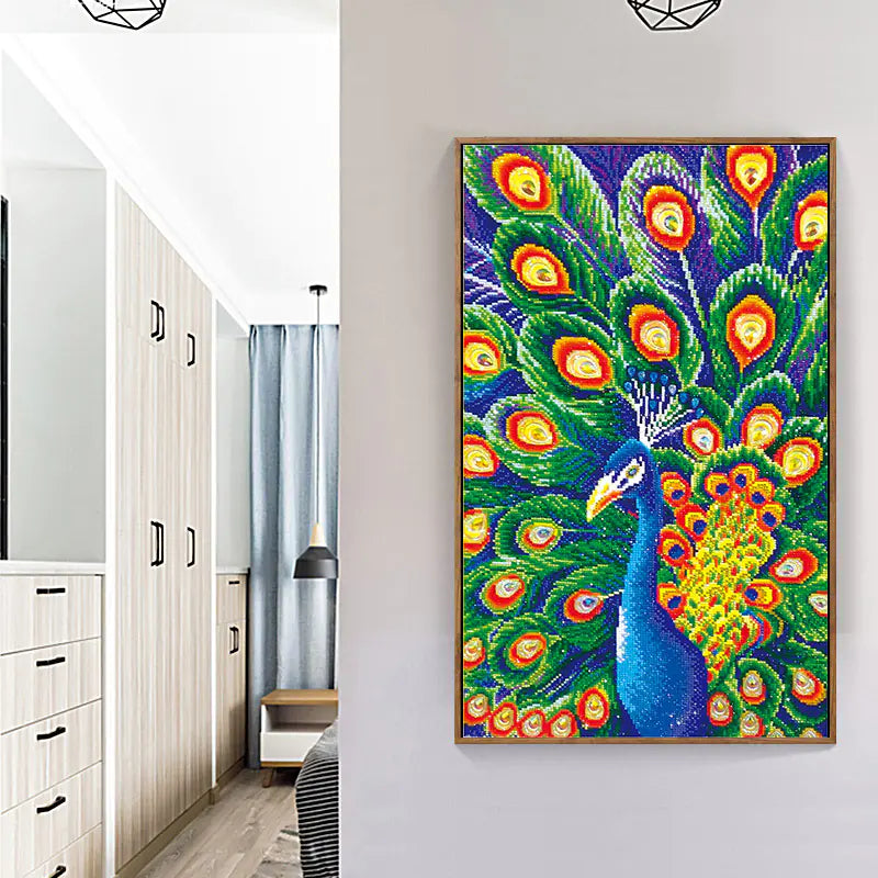 5D Diamond Painting Peacock Design for Living Room