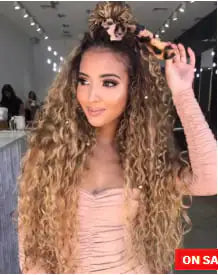 African Gradient Color Curly Hair Headgear for Women
